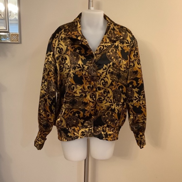 Vintage Stunning Satin Light Jacket M-L 38 bust - Picture 7 of 7